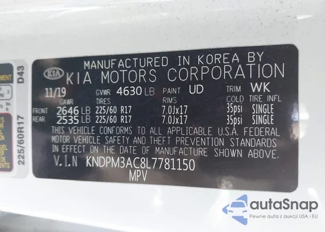 2020 Kia Sportage Lx from USA, damaged, VIN KNDPM3AC8L7781150